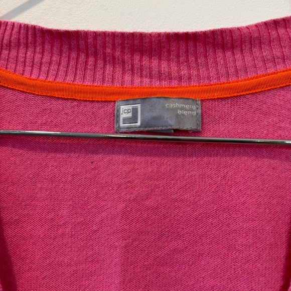 JCP Cashmere Blend Sweater Button Cardigan / Pink / S - Picture 7 of 8